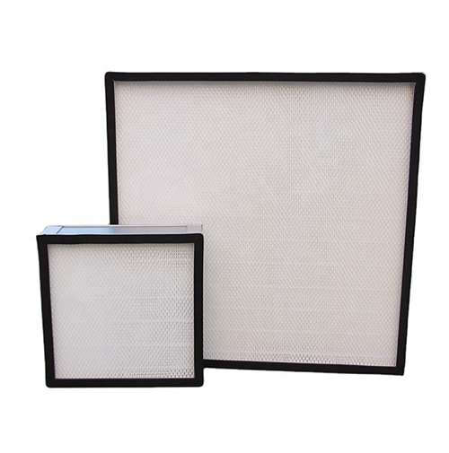 Mini-pleat HEPA filters on white background