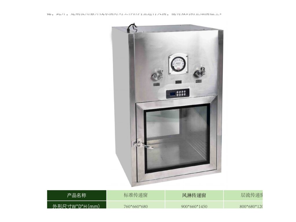 Laminar flow and air shower pass box reference