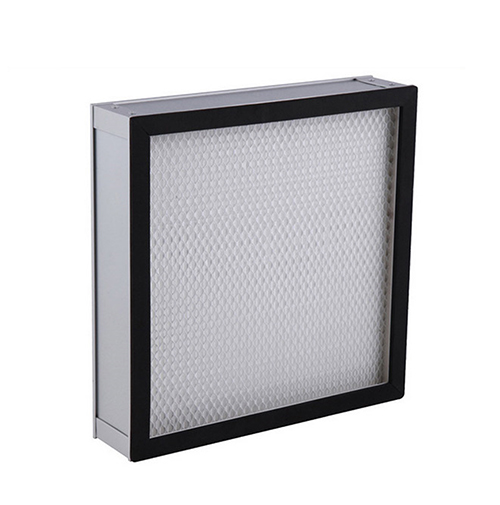 HEPA filter with black frame on white background