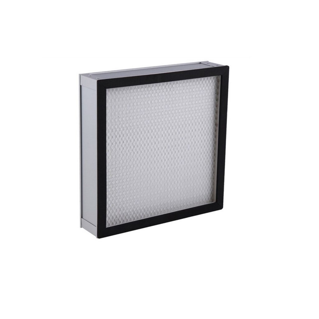 Mini-pleat HEPA filter on white background